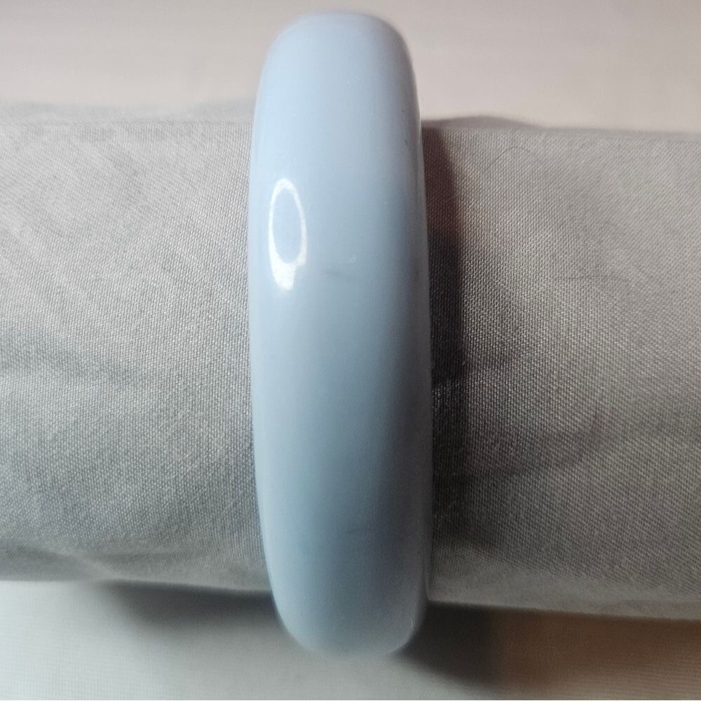 Vintage Sky Blue Unique Statement Bangle 1980s-1990s GUC Sz 8" Width 0.63"